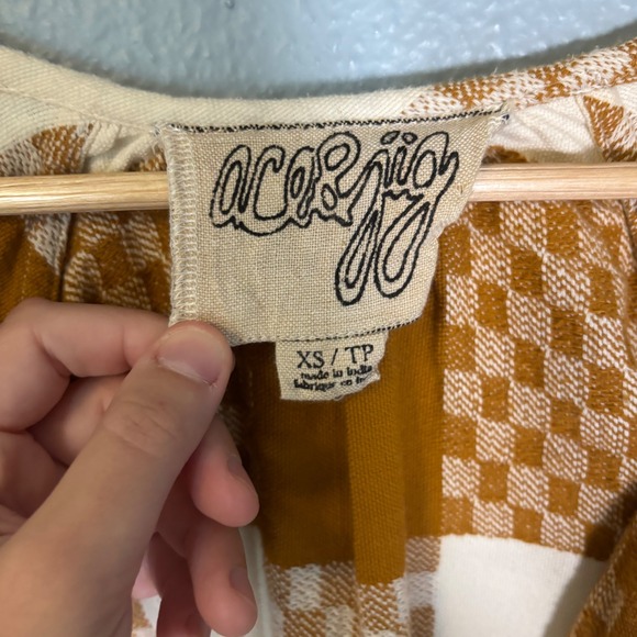 Ace & Jig Womens Chase Cardigan Clove Brown Plaid Waist Tie Size XS Cotton - Picture 3 of 10